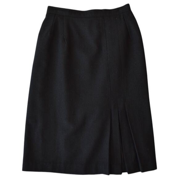 Vintage Black Wool Blend High Waist Pencil Skirt - Size Small Classic Fashion - Picture 1 of 7